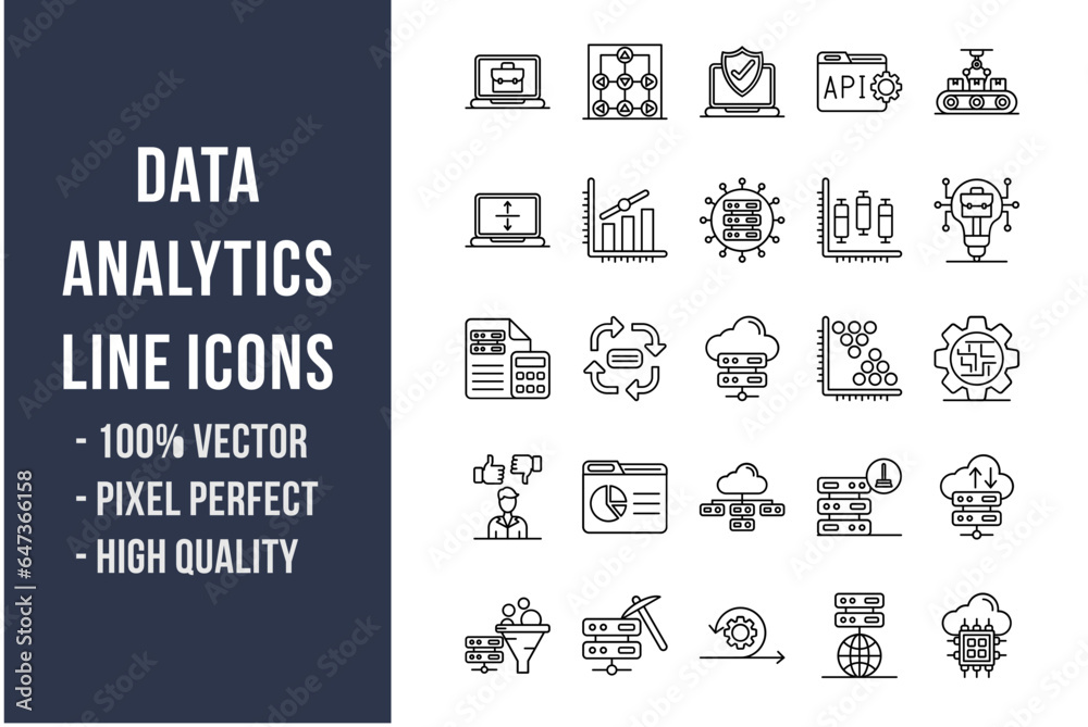 Data Analytics Line Icons