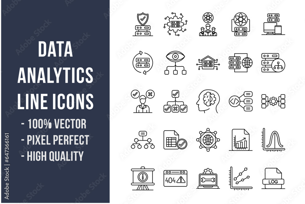 Data Analytics Line Icons