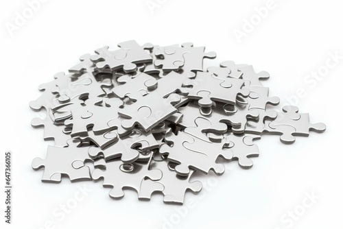 Puzzle pieces isolated on white background. Generative AI