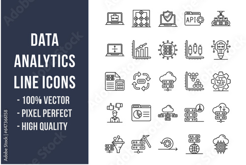 Data Analytics Line Icons
