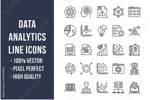 Data Analytics Line Icons