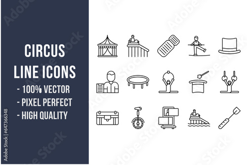 Circus Line Icons