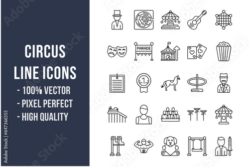 Circus Line Icons