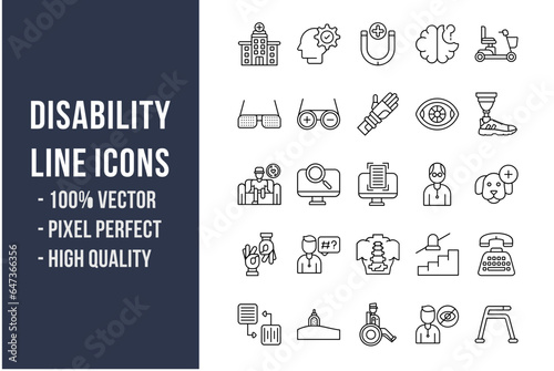 Disability Line Icons