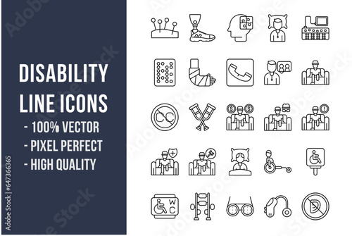 Disability Line Icons