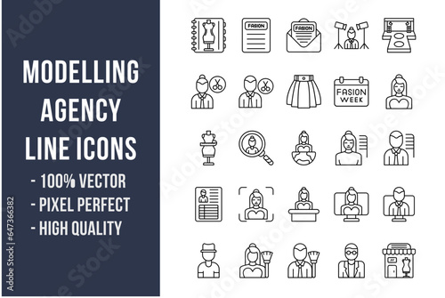 Modelling Agency Line Icons