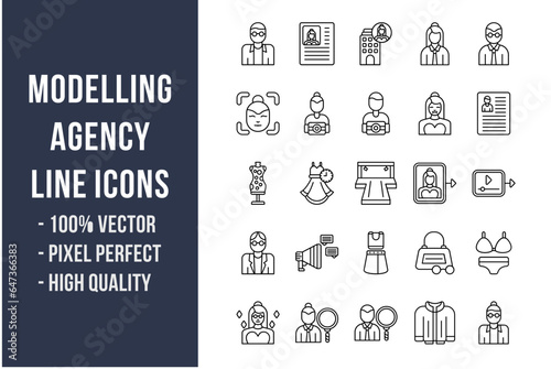 Modelling Agency Line Icons