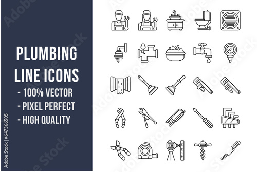 Plumbing Line Icons