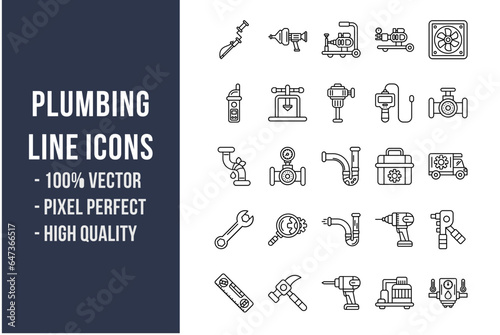 Plumbing Line Icons