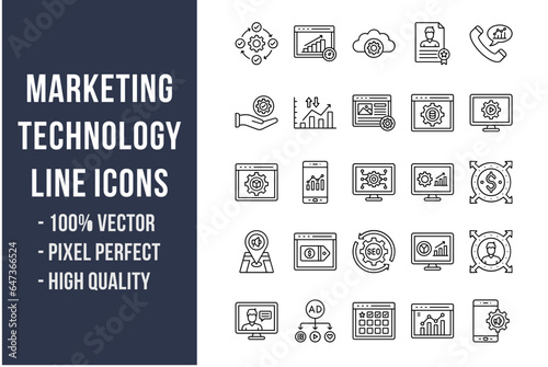 Marketing Technology Line Icons