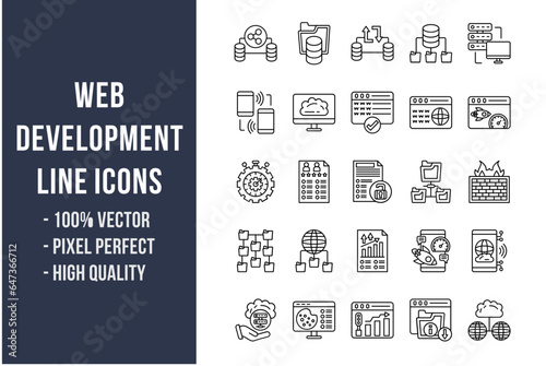 Web Hosting Line Icons