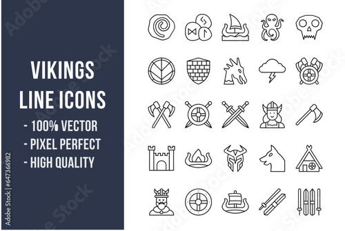 Vikings Line Icons