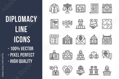 Diplomacy Line Icons