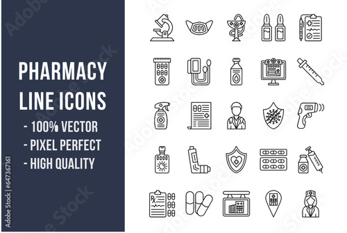 Pharmacy Line Icons