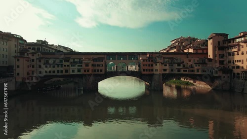 Aerial drone view of Florence city capital of Italy’s Tuscany region