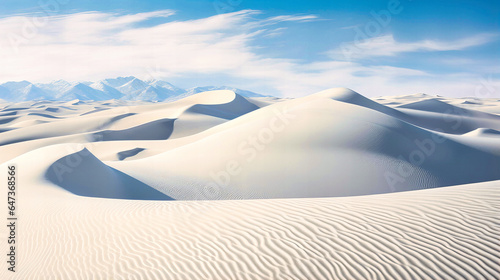 Wind-carved snow dunes in open plains