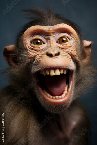 Portrait of a monkey with a cheeky grin © Guido Amrein