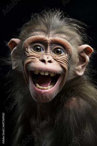 Portrait of a monkey with a cheeky grin © Guido Amrein