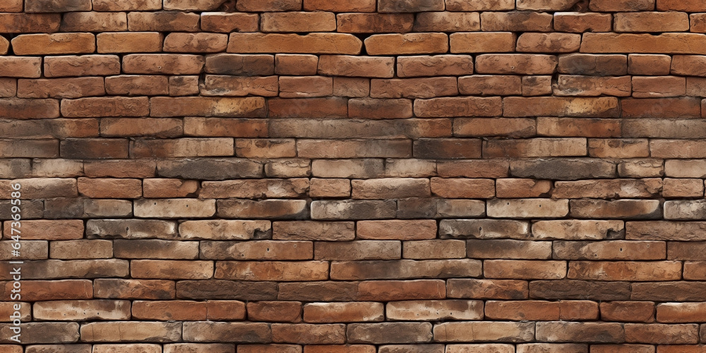 Obraz premium Seamless repetitive red old brick wall background.