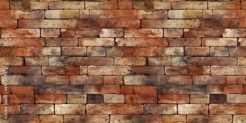 Seamless repetitive red old brick wall background.