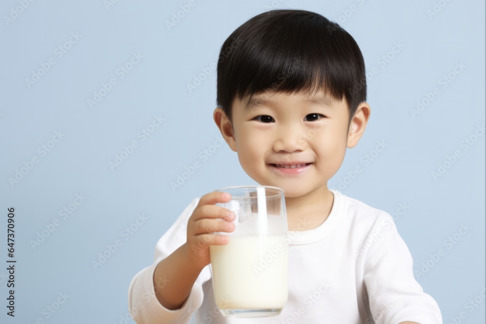 Adorable Asian Baby Girl Drinking Milk. Beauty of Childhood and Cheerful Children on Background Adorable Asian Baby Girl Drinking Milk. Beauty of Childhood and Cheerful Children on Background