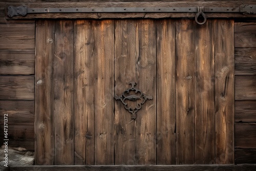 A charming barn door with metal accents, bringing a cozy and rustic vibe to your home's interior design. Generative AI