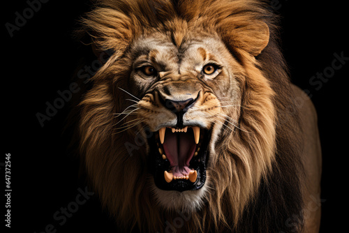 Lion with open mouth