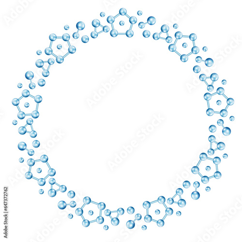 atom and molecule art drawn round frame