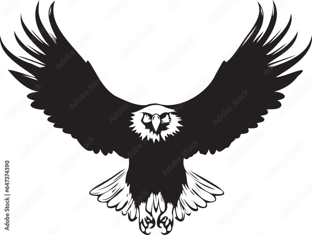 Fototapeta premium eagle in flight black silhouette flock of eagle