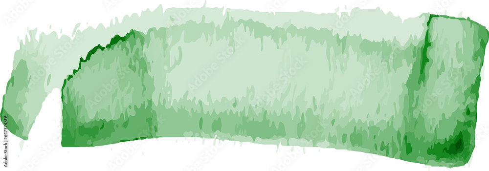 Obraz premium Green watercolor brush stroke