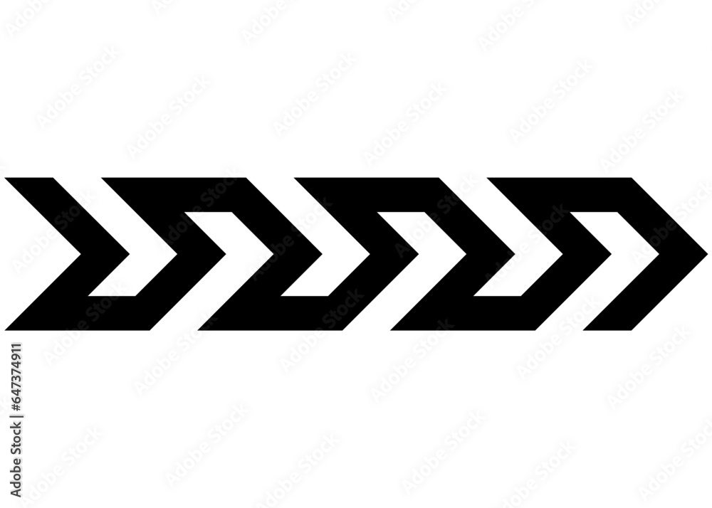 Vector arrow curved from one black line on a white background. Design element. Modern pattern. Vector background