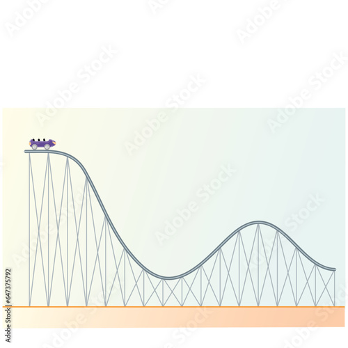 roller coaster cart background with bridge