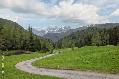  landscape with a road in the Dolomites Italy