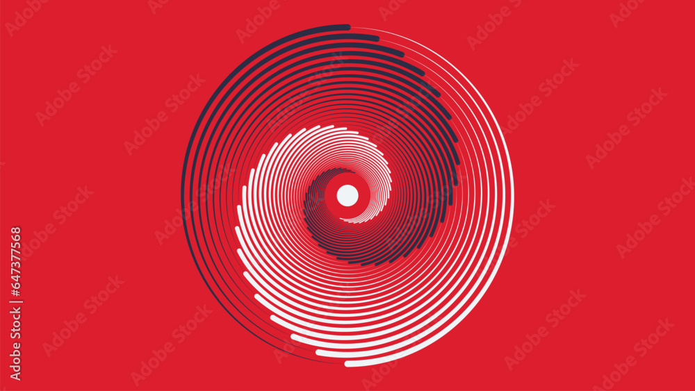 Abstract spiral in polka dot style background in red color. This creative red and white combination Christmas background can be used as a banner or web page work. This minimalist design is perfect.