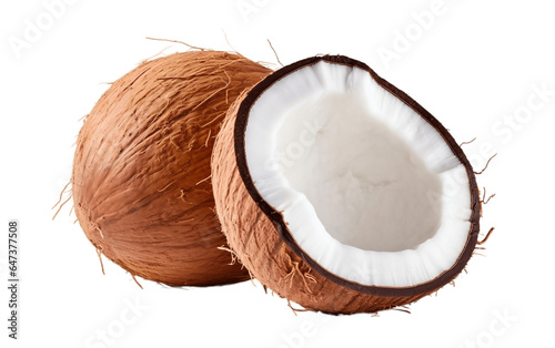 Coconut on White Transparent Background