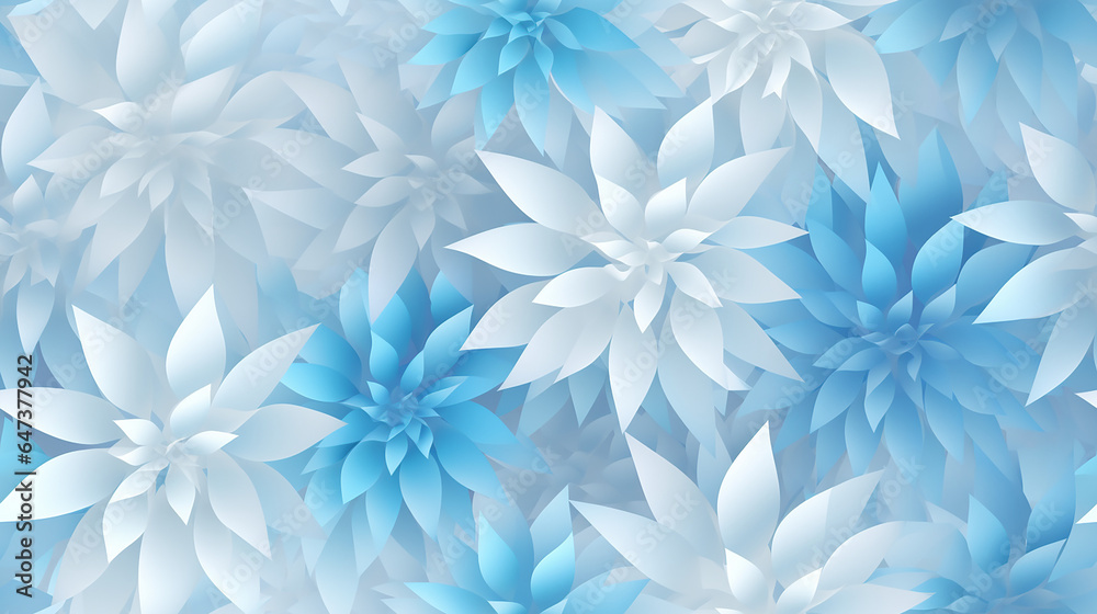 White and blue snowflakes on a white background seamless repeatable pattern White and blue snowflakes on a white background seamless repeatable pattern