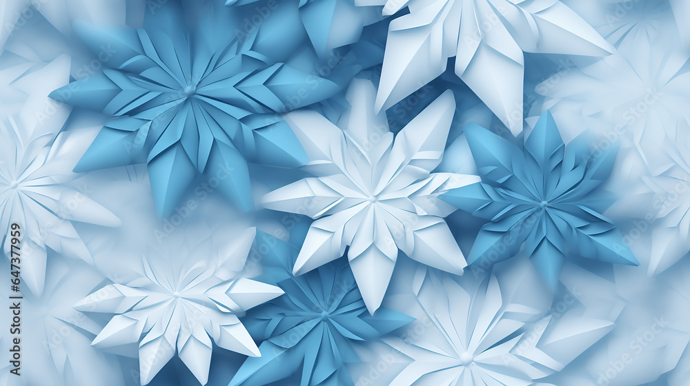 White and blue snowflakes on a white background seamless repeatable pattern White and blue snowflakes on a white background seamless repeatable pattern