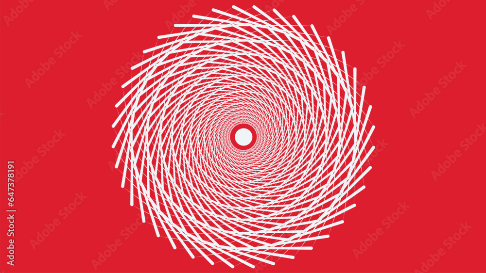 Abstract spiral in polka dot style background in red color. This creative red and white combination Christmas background can be used as a banner or web page work. This minimalist design is perfect.