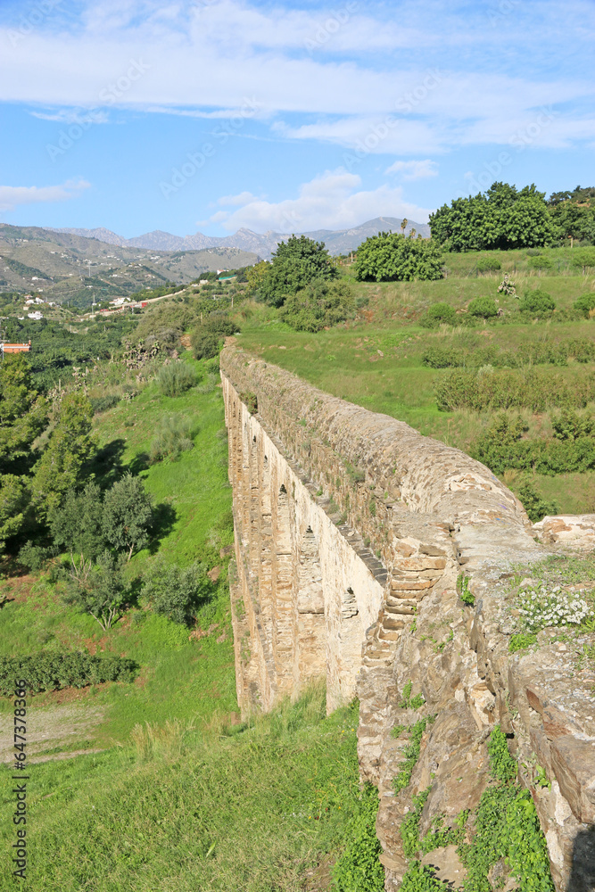 Roman aqueduct in Almunecar, Spain