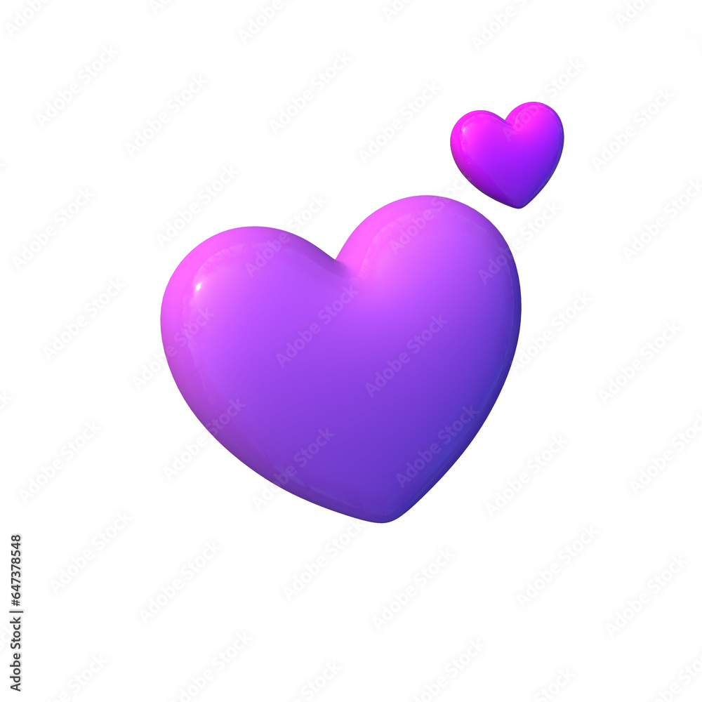 3d render Purple hearts shape illustration for valentine's day, marriage anniversary 3d render Purple hearts shape illustration for valentine's day, marriage anniversary