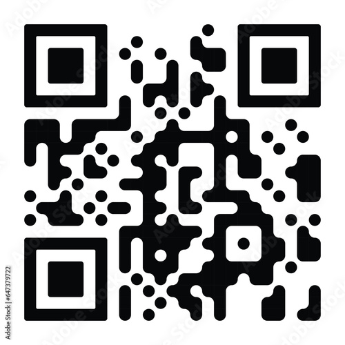 Vector QR code sample for smartphone scanning isolated on white background.