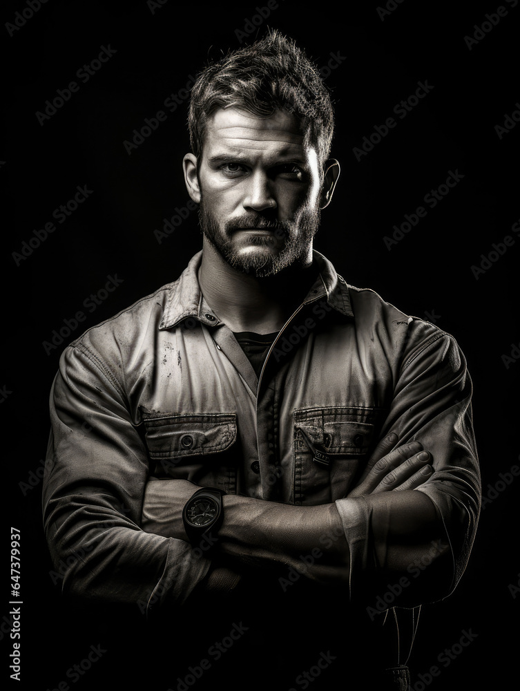 Rugged, grizzled male mechanic Rugged, grizzled male mechanic