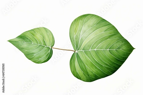 Green leaf with white background. Modern plant illustration. Botanical and leaf themed. Generative AI