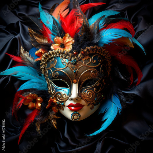 Carnival mask on dark background © Guido Amrein