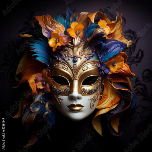Carnival mask on dark background © Guido Amrein