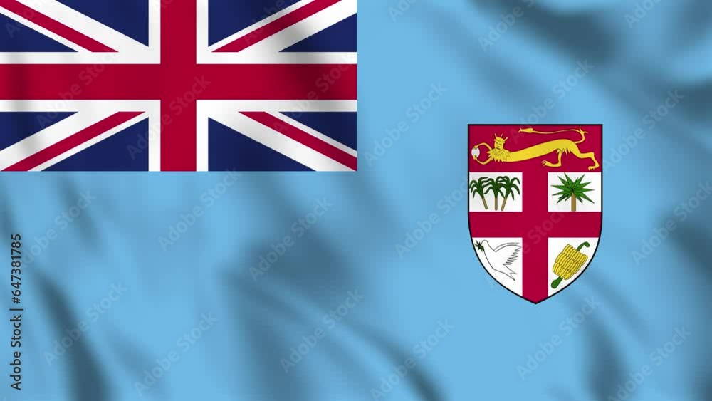 Looped background animation of the waving flag of Fiji