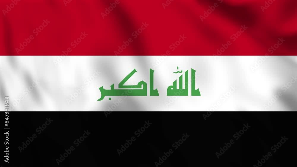 Looped background animation of the waving flag of Iraq Looped background animation of the waving flag of Iraq