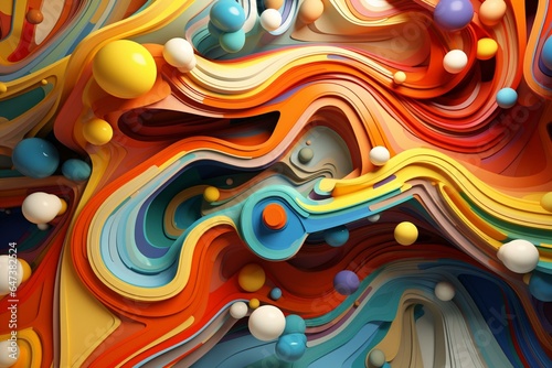 colorful shape  3D abstract. Generative AI