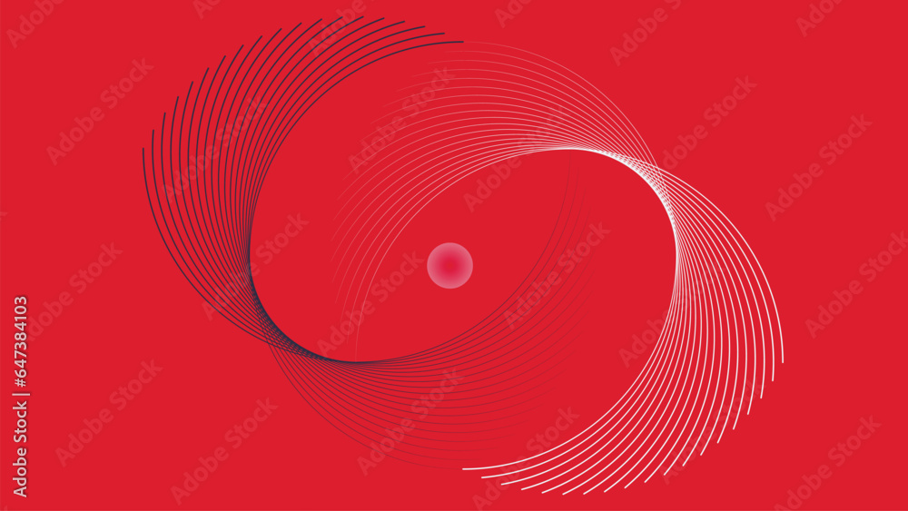 Abstract spiral in polka dot style background in red color. This creative red and white combination Christmas background can be used as a banner or web page work. This minimalist design is perfect.