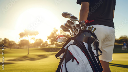 Golfer's Bag under Morning Sunlight